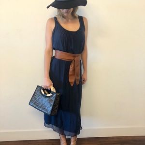 100%silk navy dress made in Italy